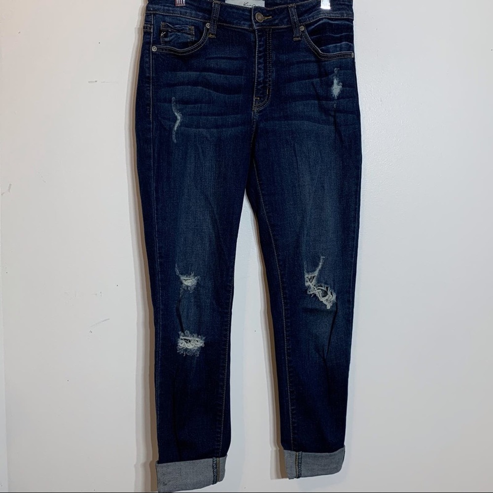 EUC KanCan high rise dark wash distressed jeans